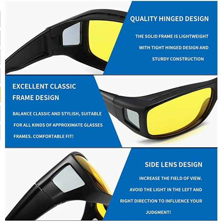 High Quality HD Vision Wrap Around Sunglasses Car Driving Glasses Spec Cermin Mata Anti Silau Malam