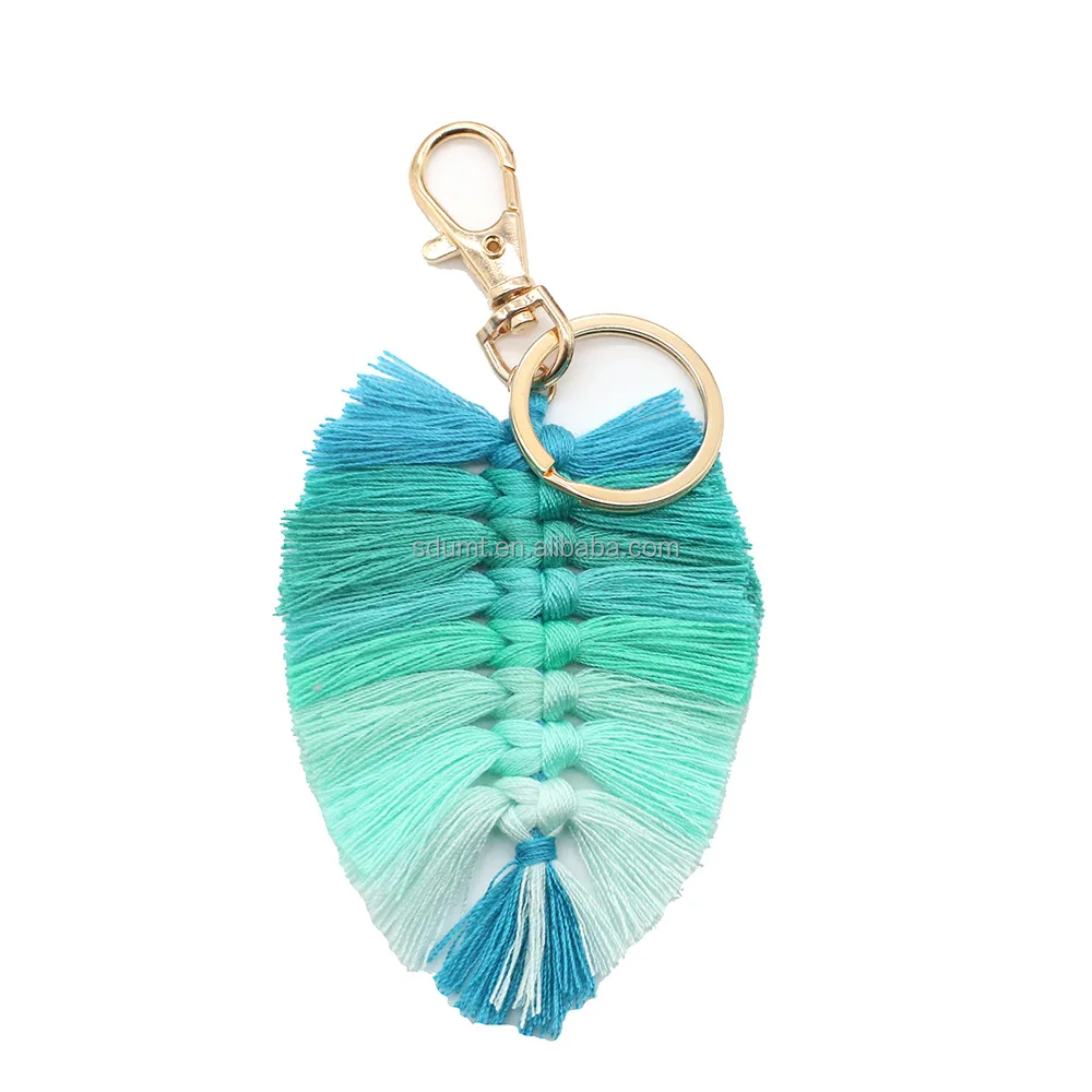 Leaf Tassel Key Chain Bohemian Beach Colorful Jewelry Accessories