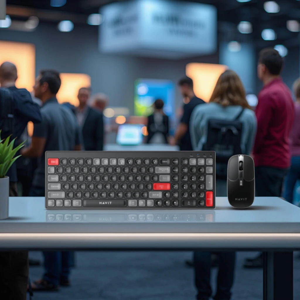 Havit KB830GCM Best Seller Keyboard and Mouse Set Wireless 105 Keys Black Keyboard and Mouse Combos