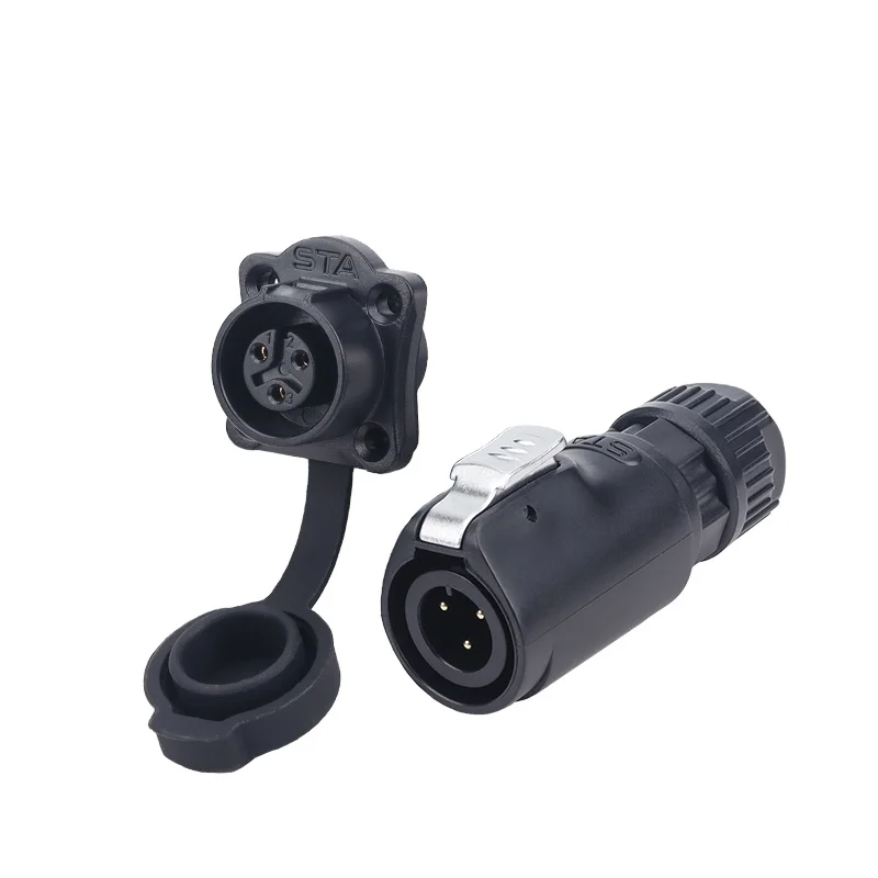 IP67/IP68 Waterproof 2/3/4/5/6/7/8 Pin Industrial Aviation Circular Connector LP12 Male Female Square Flange Panel Mount Socket