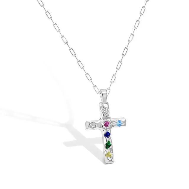 Customization Design Luxury Religious Zircon 925 Silver Jewelry High Quality Cross Necklaces For Women