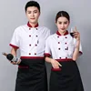 Short-sleeved white shirt with red collar