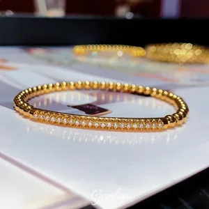 10K/18K Rose Gold 0.203CT Lab-Grown Diamond Motorcycle Bracelet for Women, 7.98g Luxury Fashion Jewelry Gift