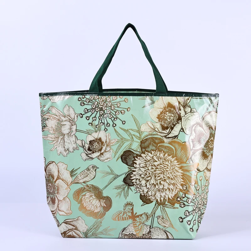 Manufacturer's Custom Logo Pattern Print Non-Woven Fabric Tote Bags PP Woven Bags for Shopping