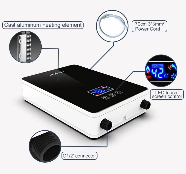 9kw High Efficiency High Quality Electric Water Heater Multi Point Electric Geyser for Bathroom