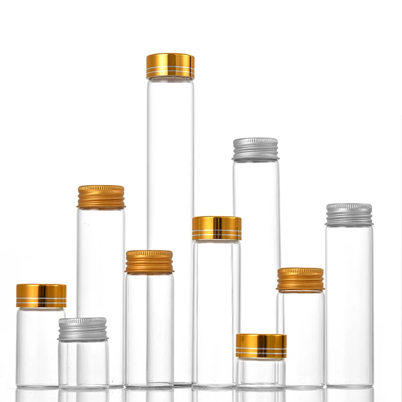 12 Pieces 30*40mm 15ml Small Glass Bottle Aluminum Caps Test Tube