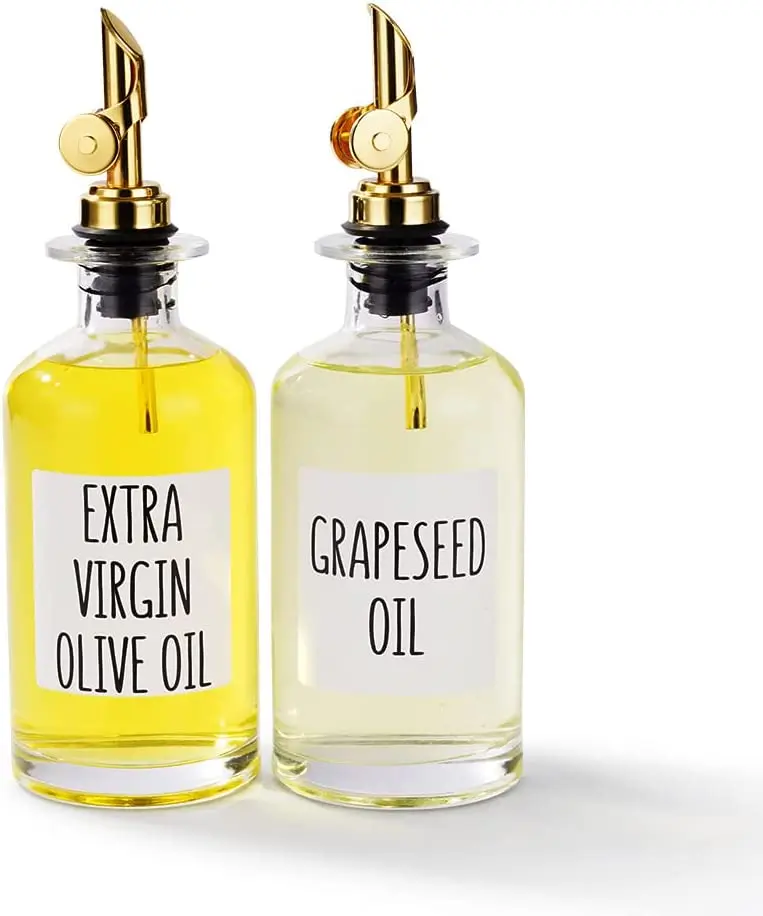 Hot Sale New Design 500ml Drink Dispenser Wholesale and Vinegar with Metal Pouring Nozzle Glass Olive Oil Bottle Container