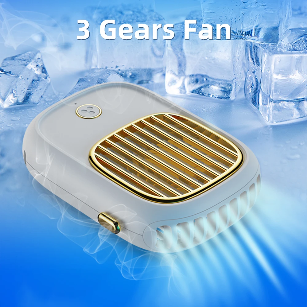 Охлаждающий настольный мини-вентилятор, внешний аккумулятор, заряжаемый под заказ, Мини Портативный подвесной шейный вентилятор
