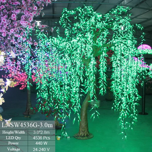 3456 Leds Outdoor LED Lighted Artificial Weeping Willow Branches