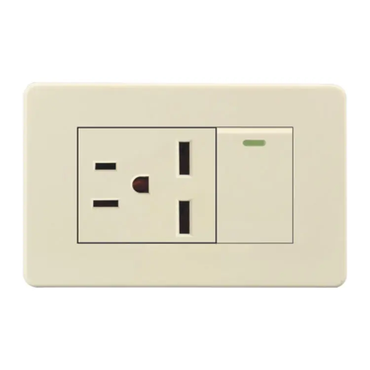 Hot Selling US Standard Modern Wall Switch and Socket Beige 1/2/3 Universal 10A Home Use Wall Socket