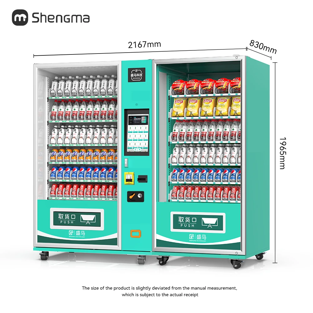 Wholesale Cup Noodle Snacks Drinks Combo Vending Machine Credit Card Payment Vending Machine for Sale  Credit Card Payment