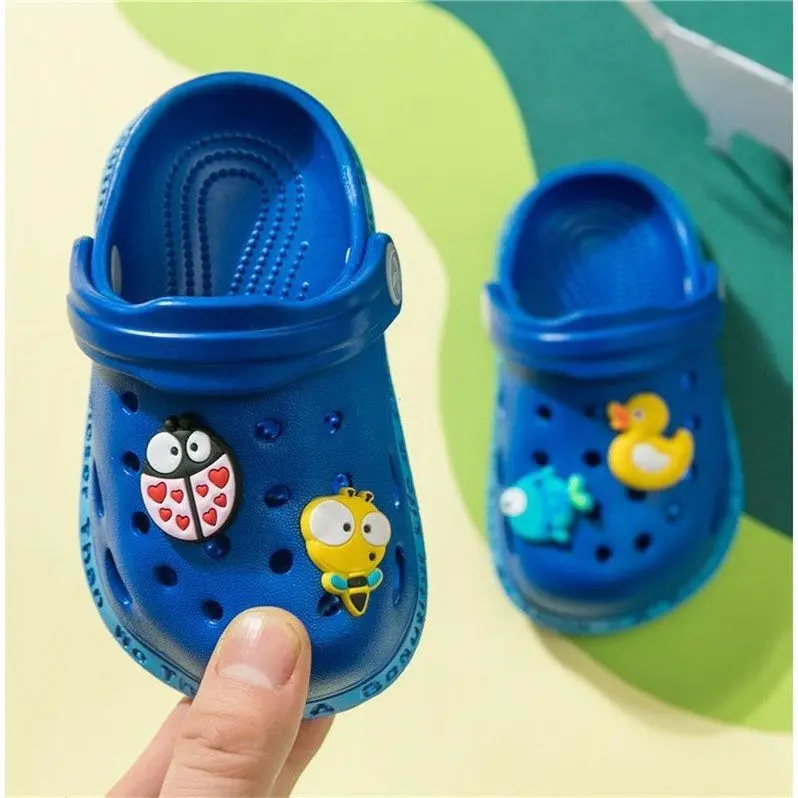 Шлепанцы для мальчиков и девочек, Мультяшные летние тапочки для начинающих ходить детей, для дома, пляжа, для плавания