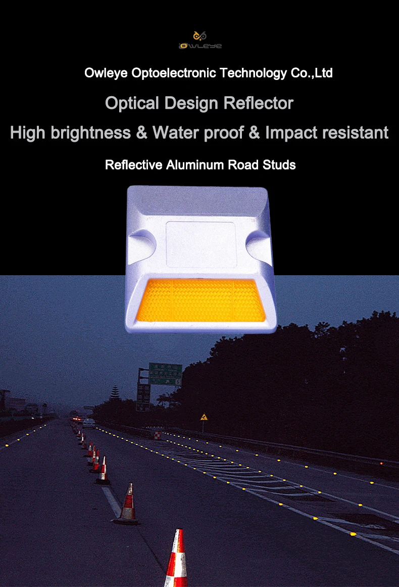 Aluminum Reflective Road Studs - Safety Warning Raised Reflective ...