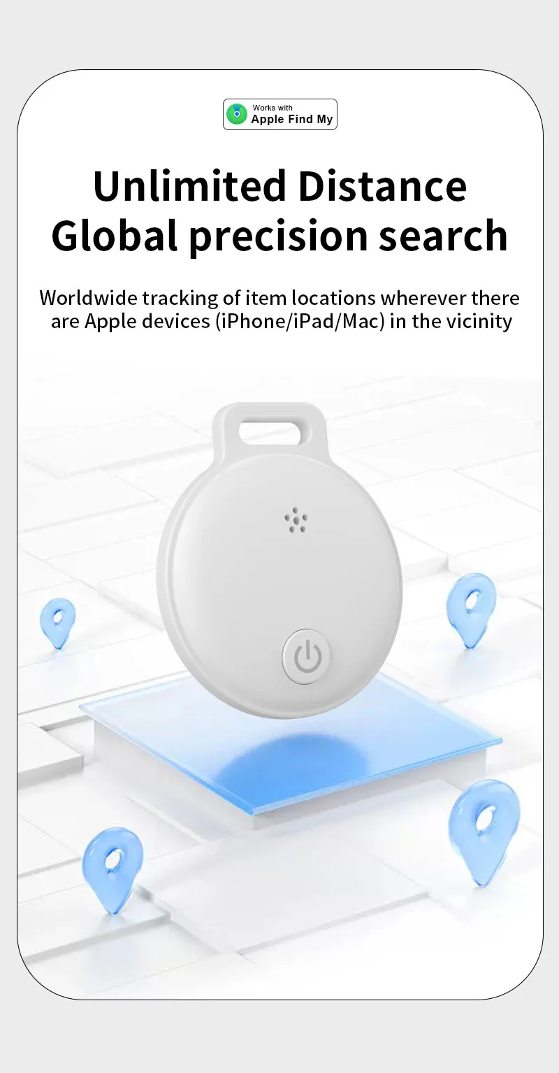 Portable Anti-loss Key Finder GPS Tracker Pet Smart Tag for Apple FindMy Real Time Tracking Device for GPS Tracker for Kids