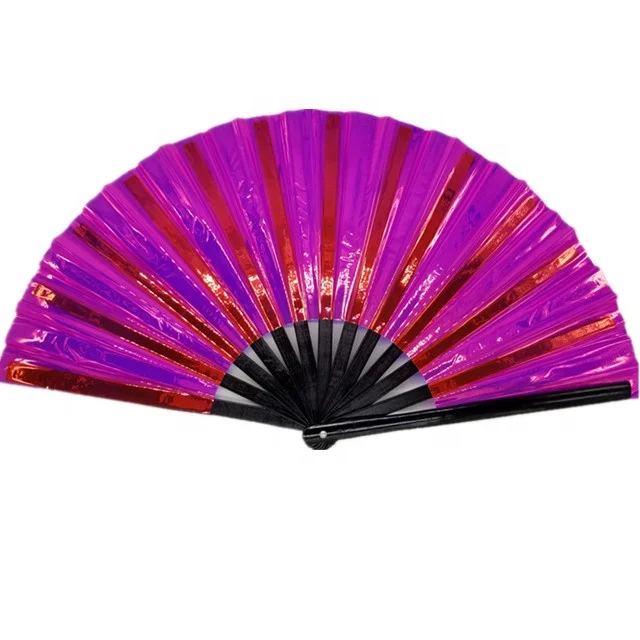 2023 Hot Selling Silver Custom Print Large Hand Fans For Dance Party ...