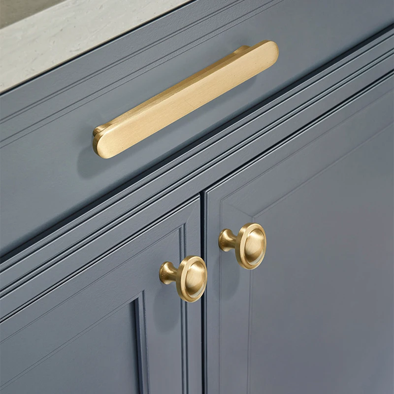Luxury Gold Kitchen Cupboard Drawer Handles Knobs Black Wardrobe Pulls ...