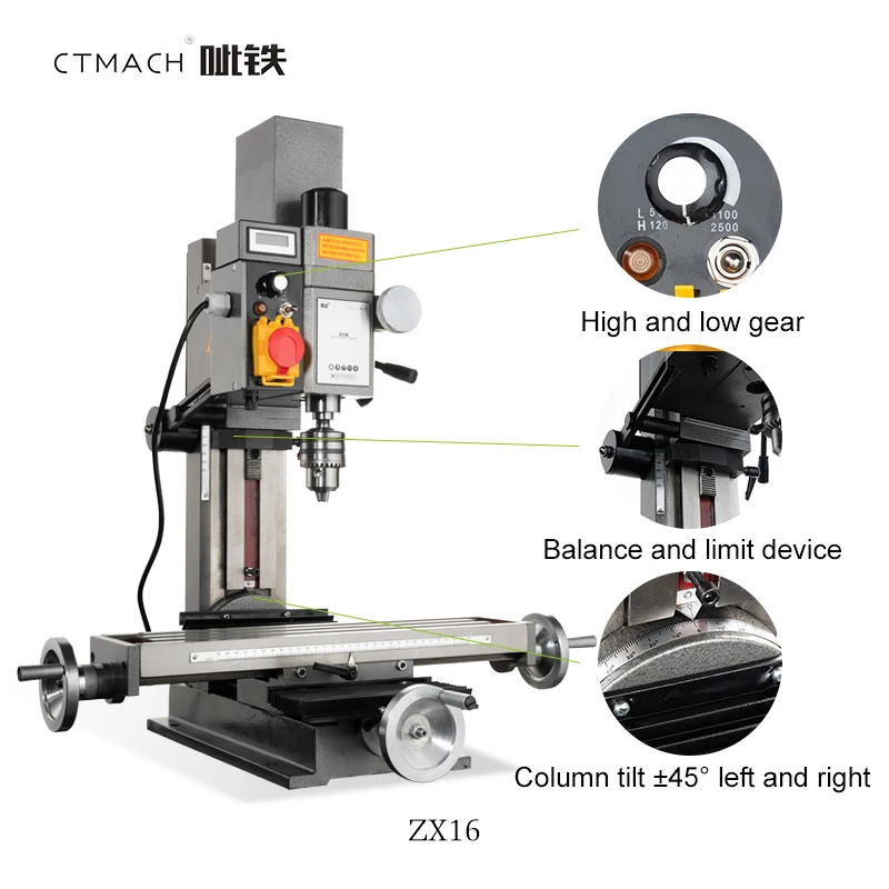 CTMACH ZX16 Drilling Milling Machine - Versatile & Durable