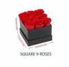 9 Rosas en Caja Cuadrada