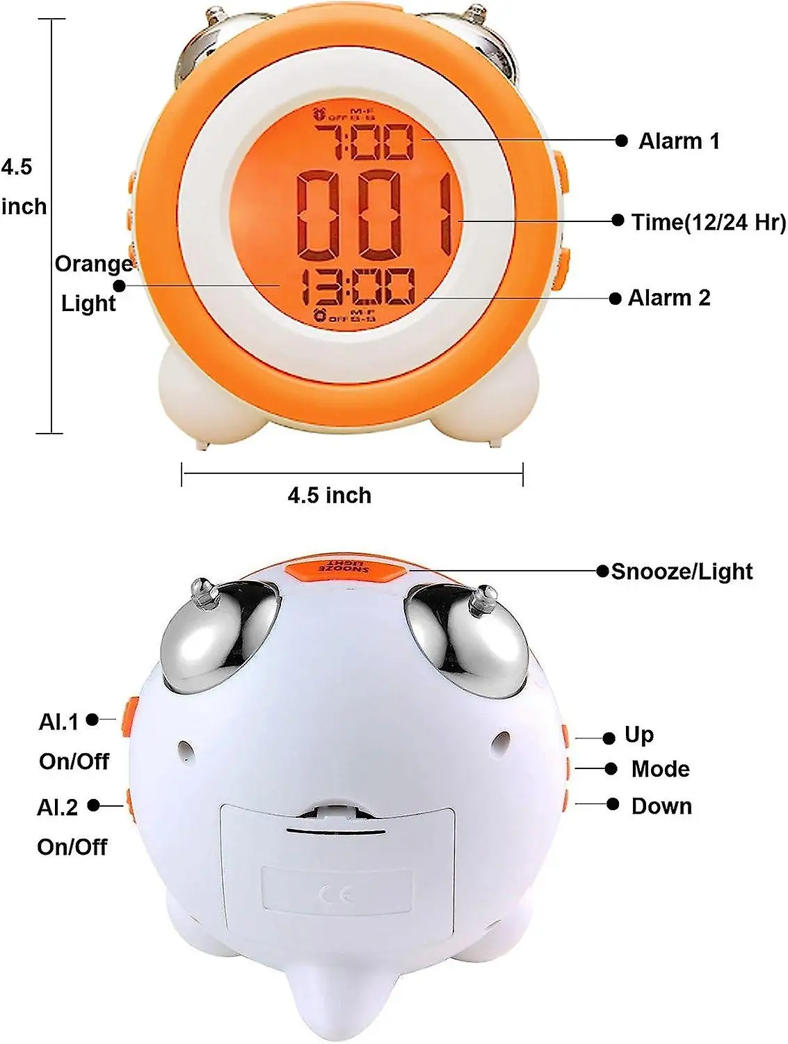 Wholesale Dual Extra Loud Vibrating LED Sleep Trainer Wake up Electronic Digital Bedroom Smart Alarm Clock with Calender