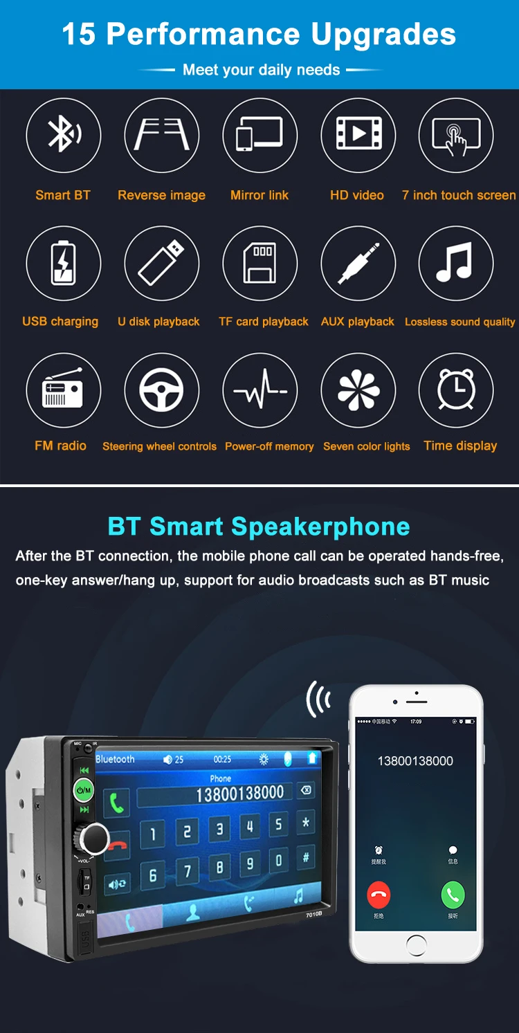 12 V 7 Inch Car Dvd Player 480 * 800 Ips Avi Car Radio Stereo Video Mp4