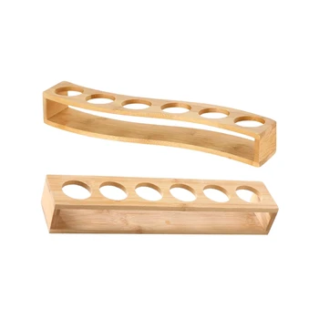 A Set of 2 Natural Bamboo Storage Racks Multi-functional Bamboo and Wood Bullet Cup Racks and Home White Wine Cup Storage Racks