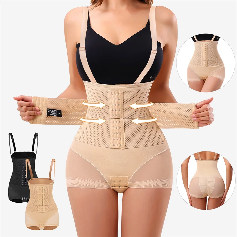 Wholesale Full Body Butt Lift Shaping Panties Underwear Shoulder Strap Tummy Control Shapewear Women Waist Trainer Shaper factory
