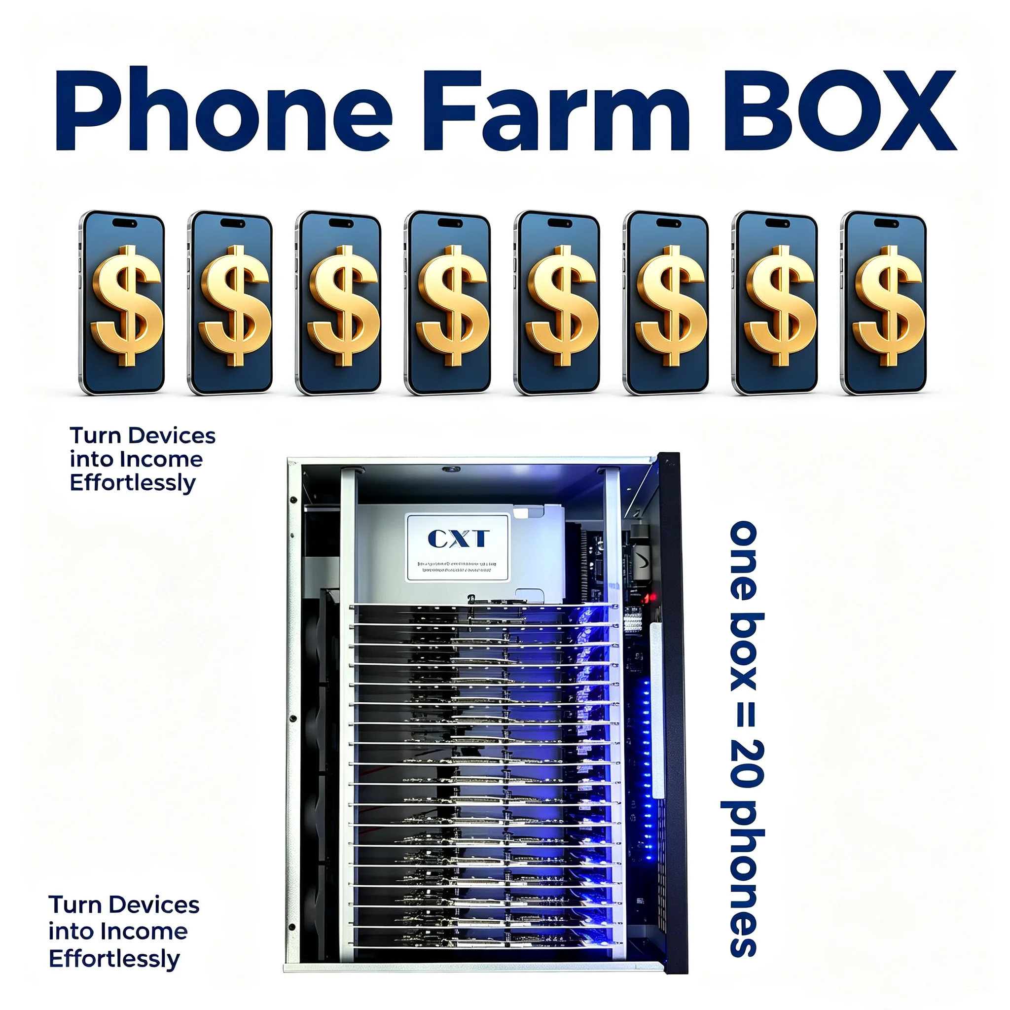 Phone Farm Box 20Pcs Android Motherboard Synchronization Control