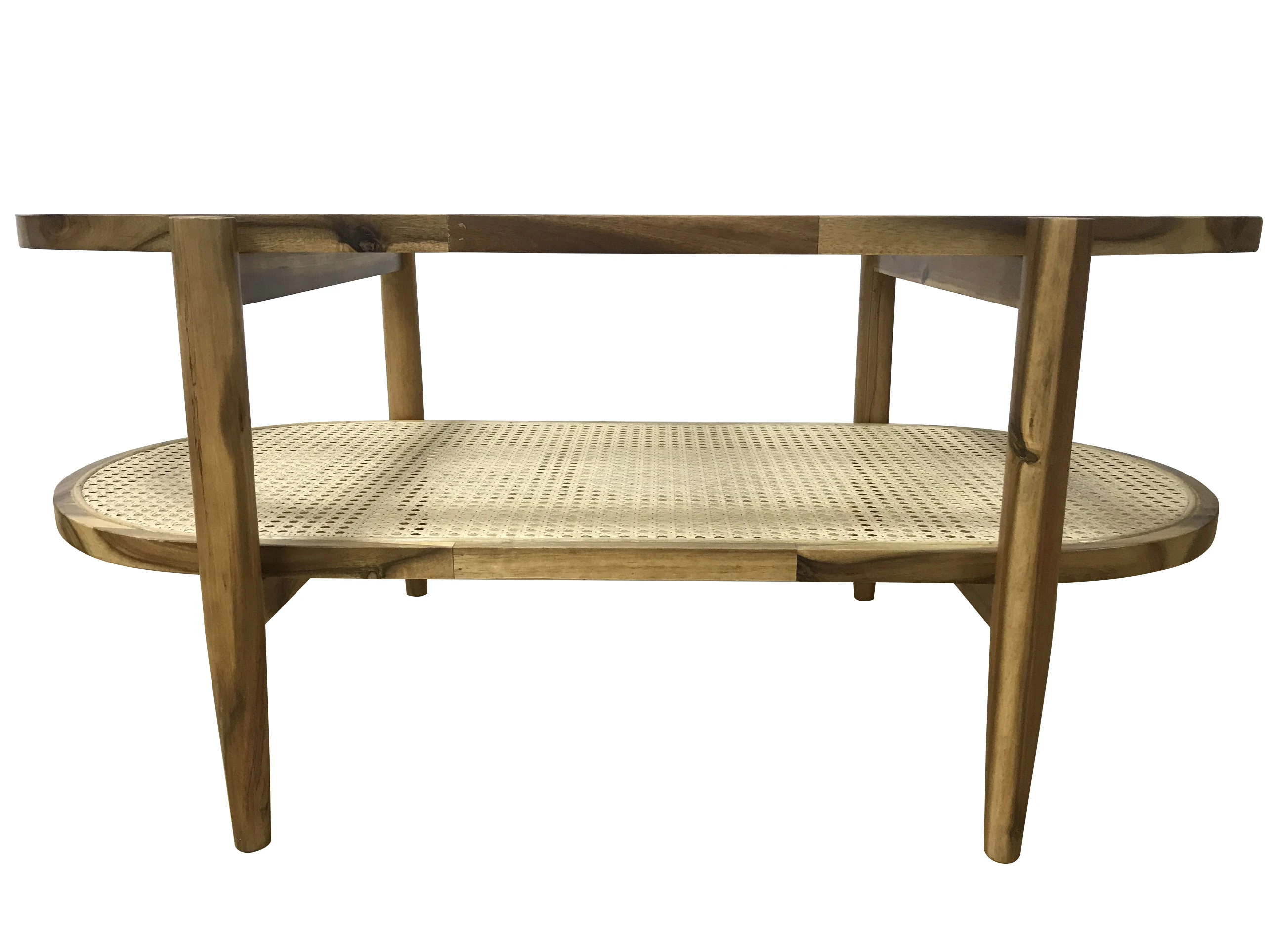 Solid Wood Rattan Coffee Table Apartment Home Dining Room Living Room Oval Glass Coffee Low Table
