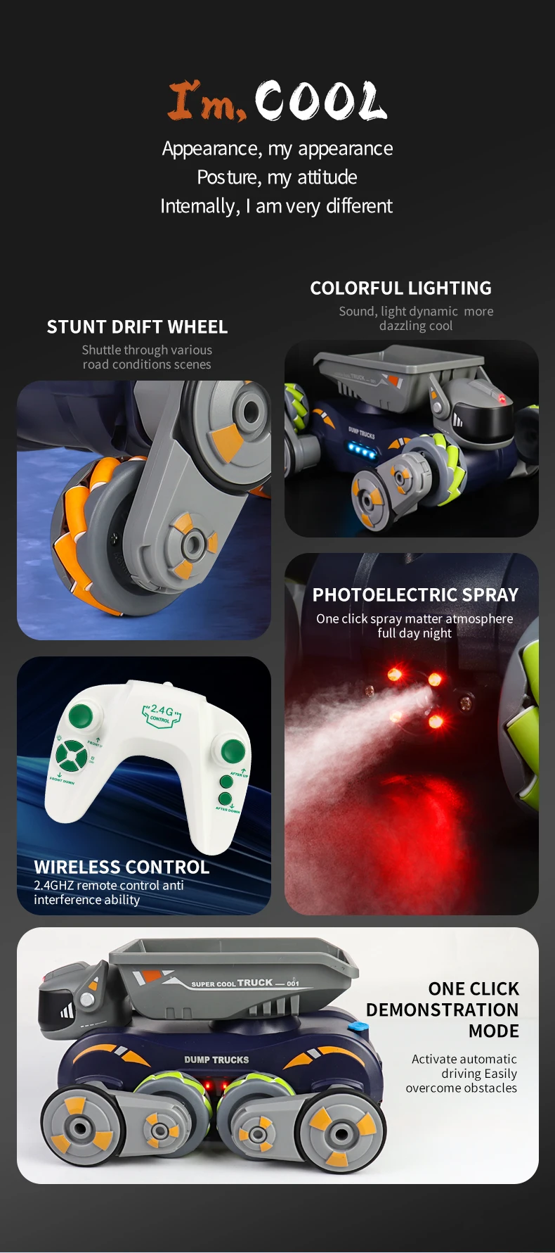 Toys Stunt Cars De Juguete Two-in-one Transport Goods and Fight Water Bombs Smart Dog Rc Robot Car