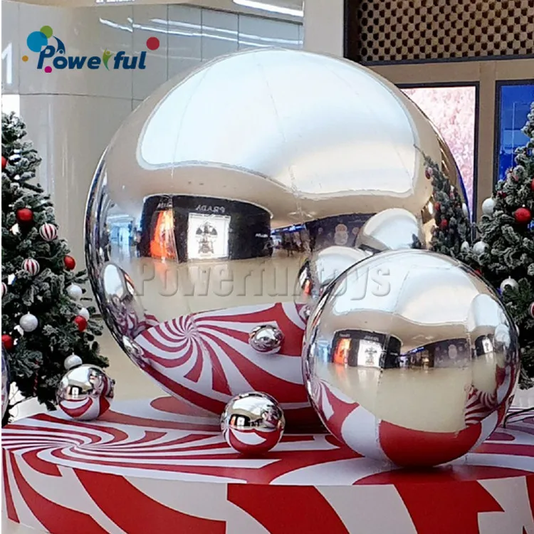 Customized Inflatable Christmas Decoration Big Hanging Mirror Ball