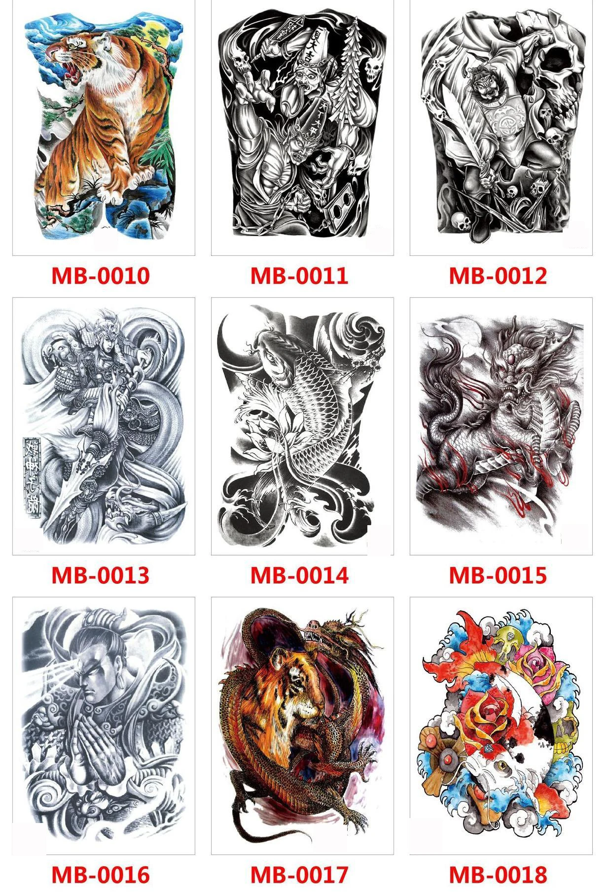 Customized New Design Tattoo Sticker Men Women Tattoo Sticker Full Back Waterproof Tattoo