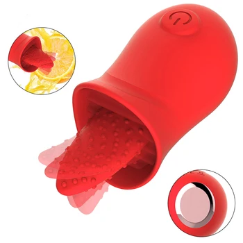 Tongue Vibrator Clitoris Nipple Suction Cup Female Dildo Clitoris Stimulator Oral Pussy Licking Single Female Sex Toys