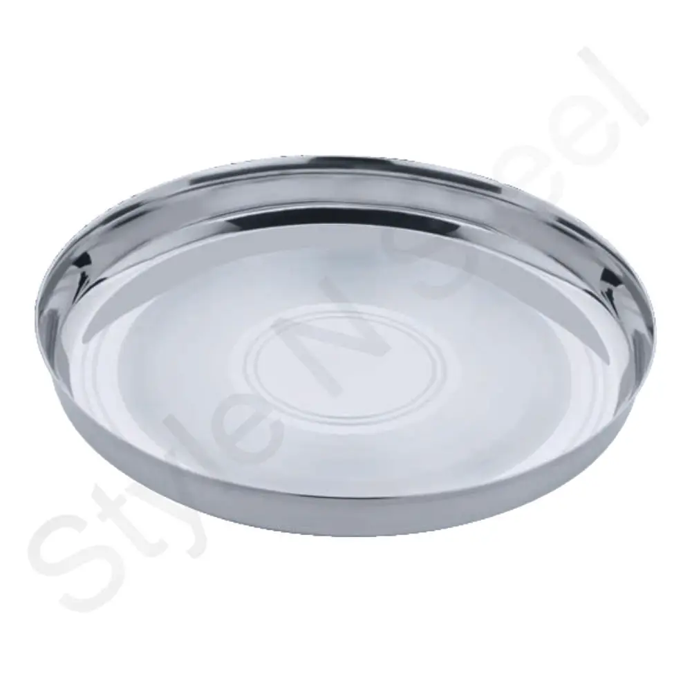 Catering Metal Round Dinner Plate Dish At Wholesale Price Round Deep Dinner Plate With Silver