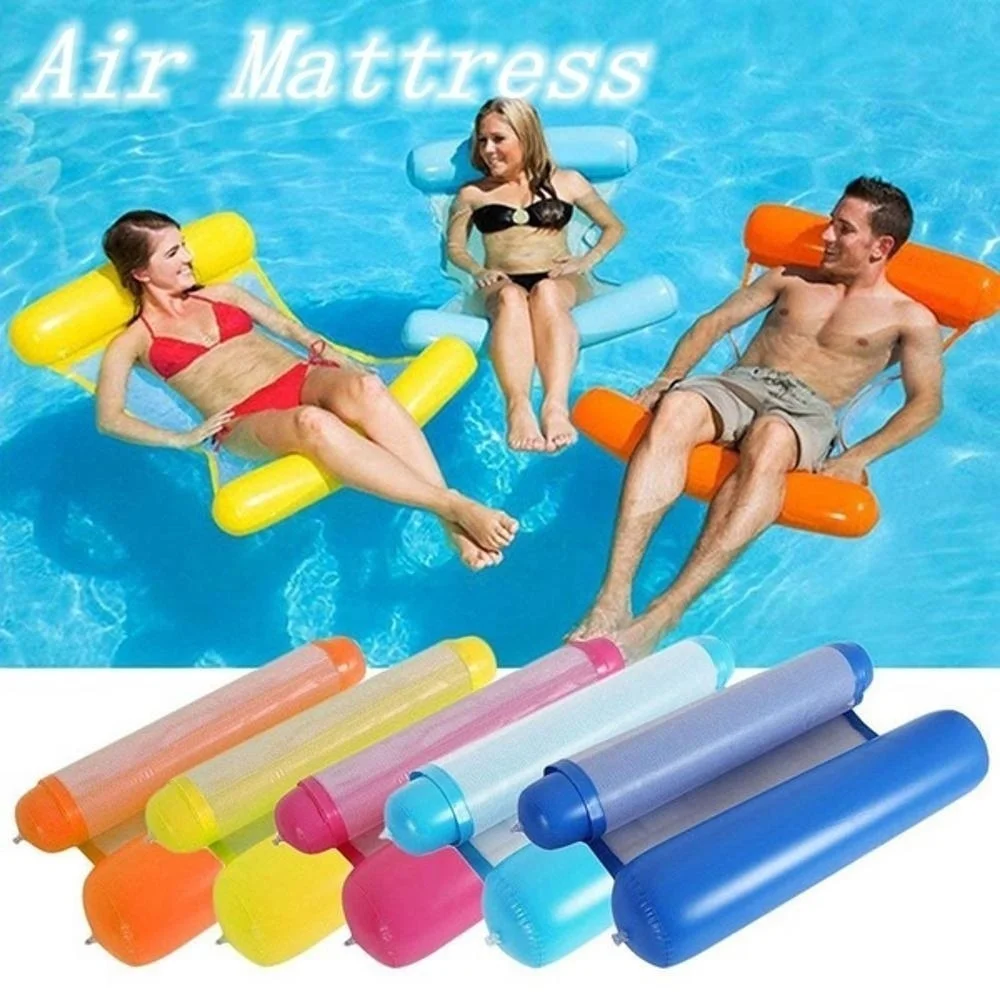 Inflatable Floating Row Pool Air Mattresses Water Hammock Swimming Pool Chair 