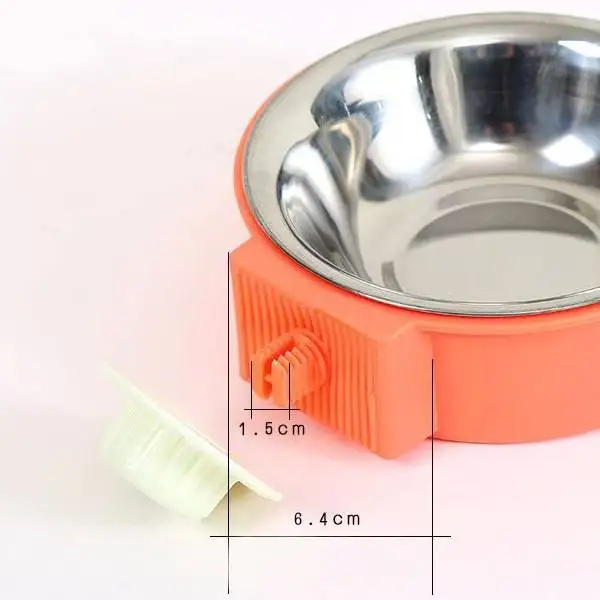 Dog Bowl, Stainless Steel Removable Hanging Food Water Bowl For