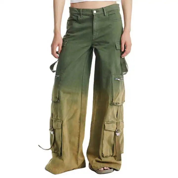 For Jeans Custom Wash Regular Straight Vintage Distressed Flared Stacked Cargo Pant Denim Pants High Button Hombre Jeans Men gallery 2