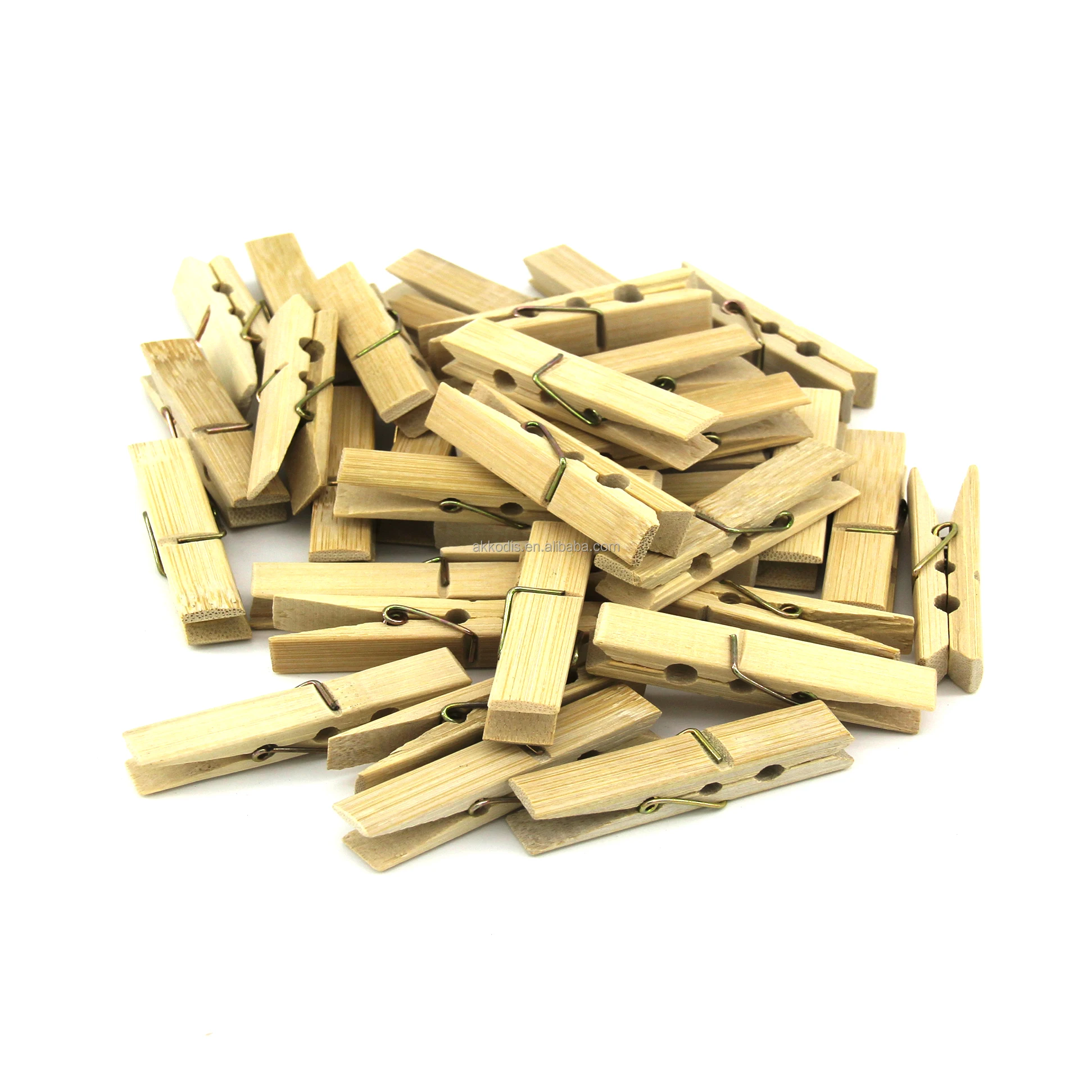 Bamboo Clothespins,20 Pcs Natural Bamboo Wooden Clothes Pegs Durable