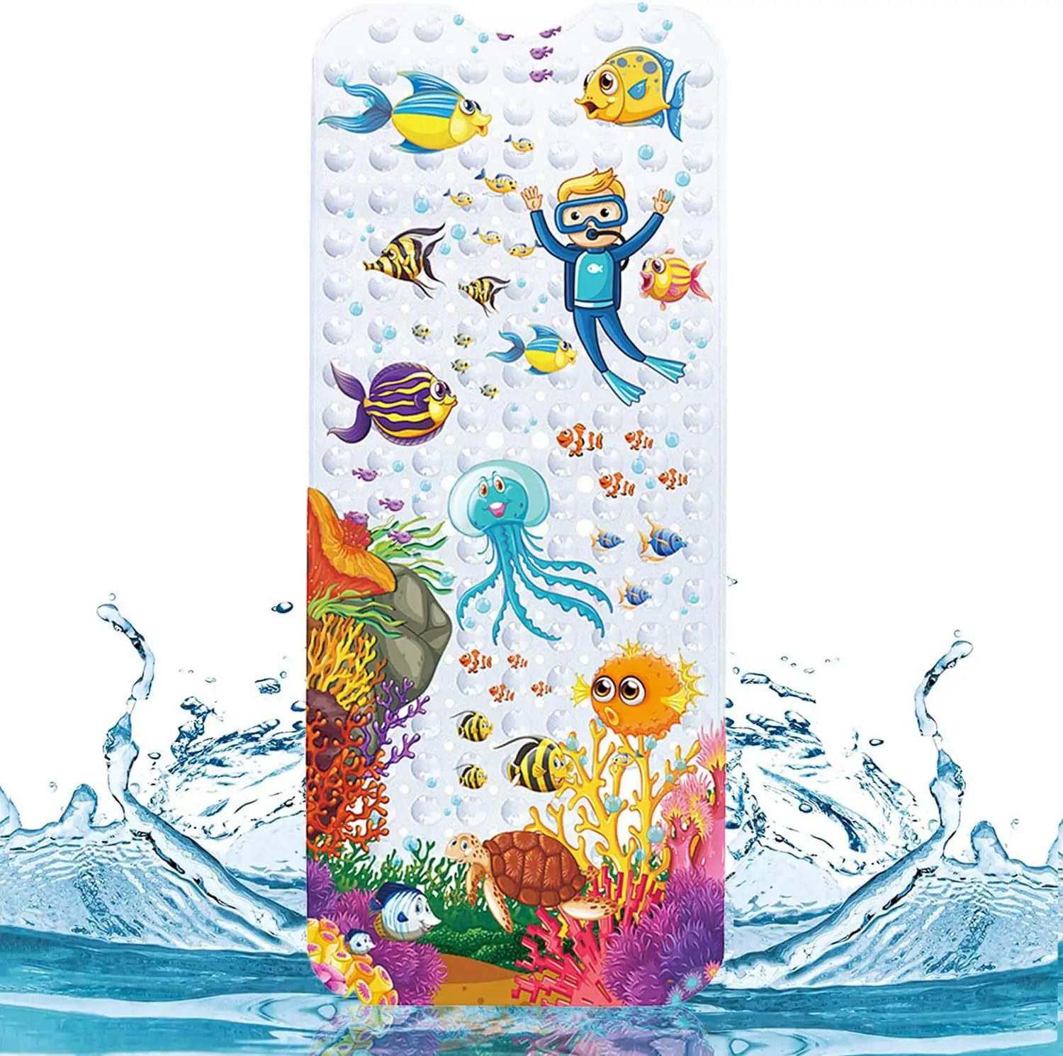 Shower Massage Scraper Bathroom Non-slip Bath Mat Cartoon Kids PVC Shower Mats manufacture