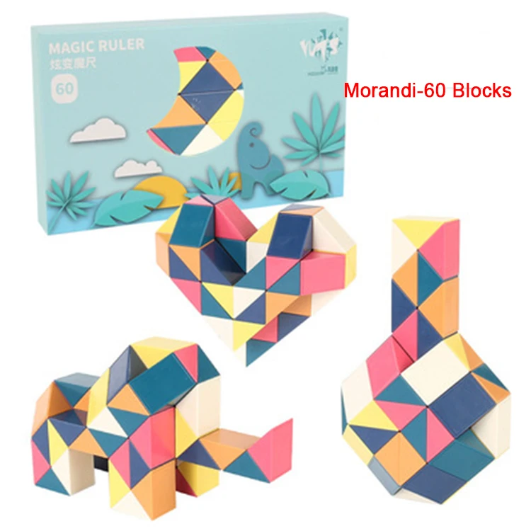 Toys Games Kids Educational Products Snake Puzzle Cube Magic Ruler  24/36/48/72 Block Magic Snake Cube Puzzle