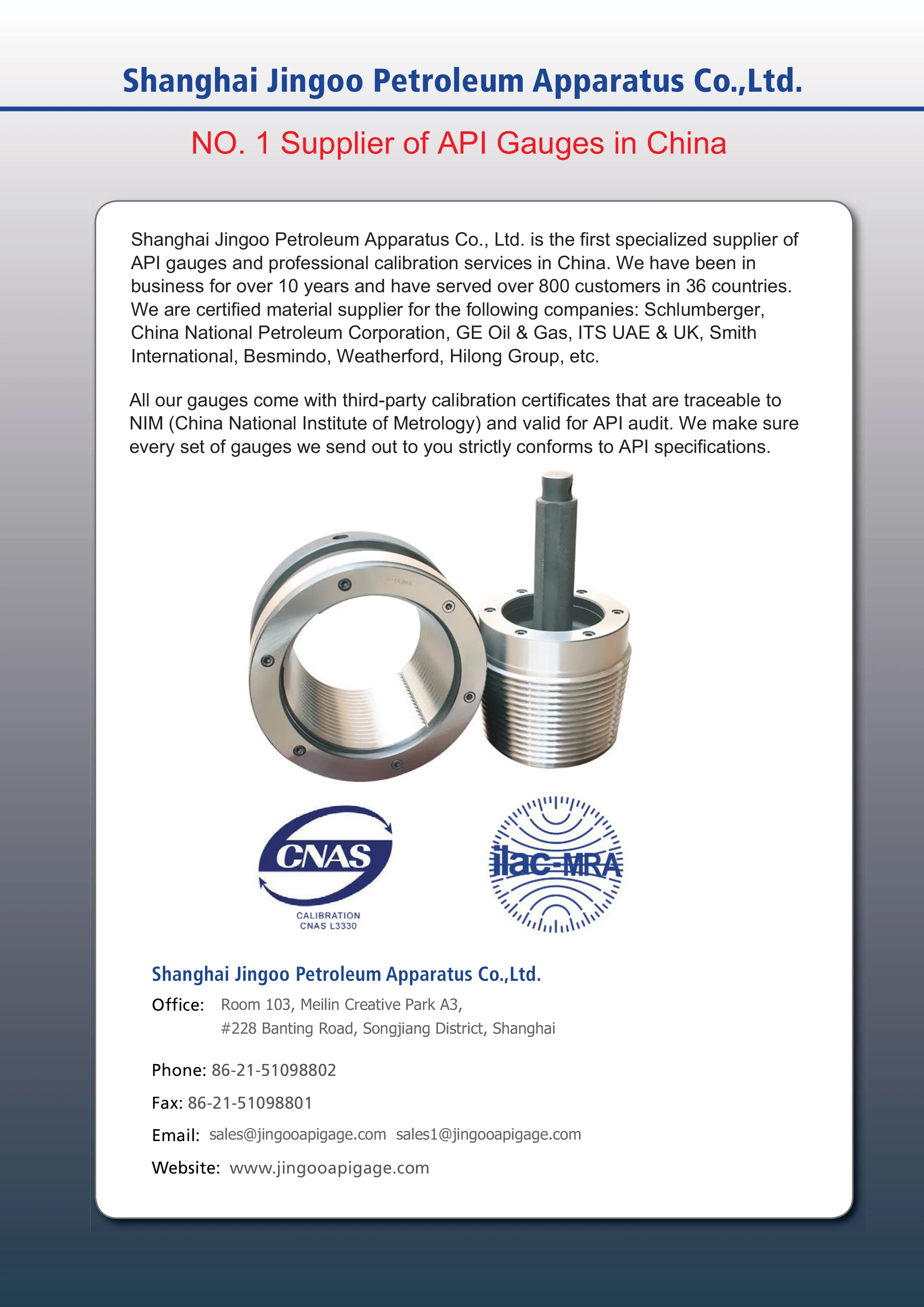 All Size And Type Api Gauge/gage Calibration Service Buy Gage