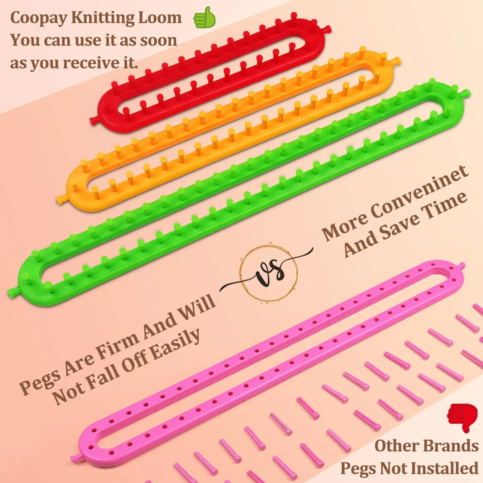 Dropshipping Knitting Loom Long Loom Set 4 Different Sizes Loom Scarf