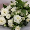 Rosa multi-cabeza burbuja blanca - 10 tallos