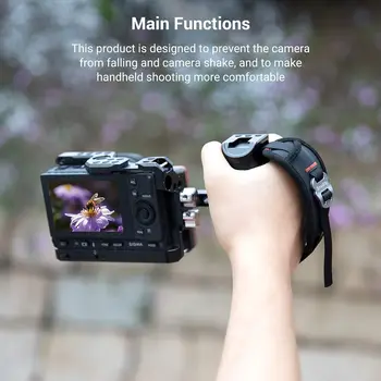Small Rig Camera Cage Wrist Strap Universal Quick Adjustable Secure Grip Camera Cage Handle Hand Wrist Strap PAC2456 detail image