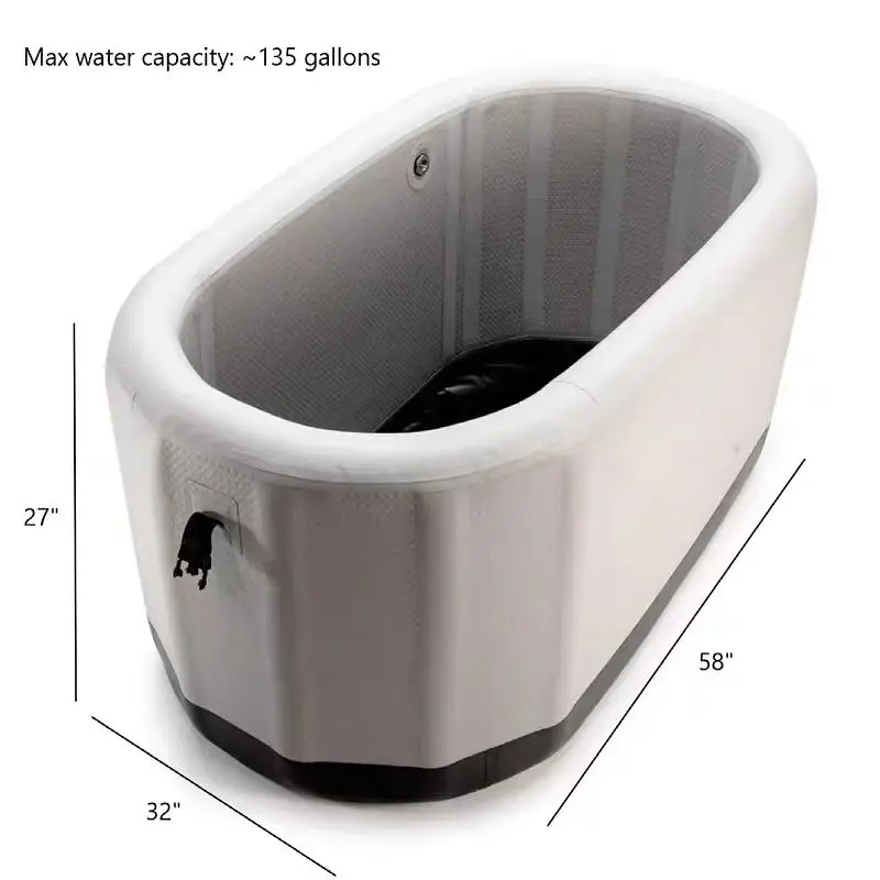 Customized Reusable Black White High Quality All Round Ice Bath Tub Portable Recovery Ice Bath Cold Plunge Ice Bath Plunge details