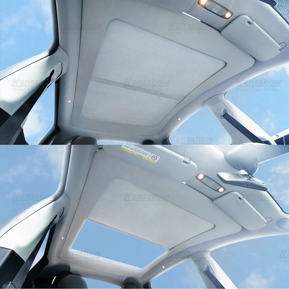 hanssshow modell 3/y glas dach sonnenschutz panorama einziehbares  schiebedach für tesla auto zubehör