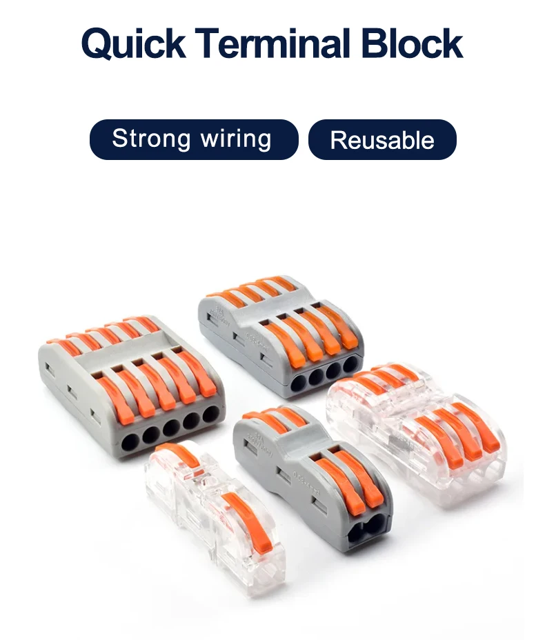 Wbo Electrical Quick Wire Wiring Connector Wire Terminal Blocks Push In