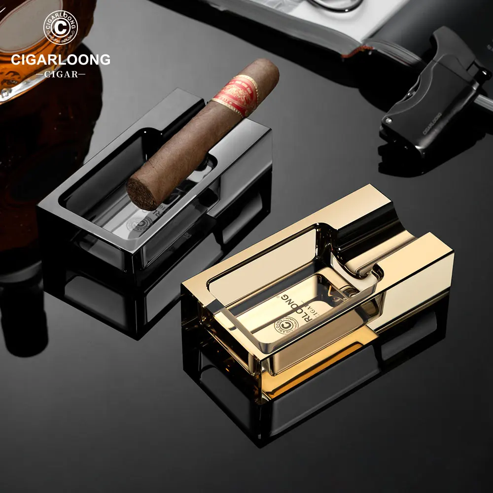 Personality Crystal Ashtray Glass Cigar Ashtray Portable Mini Cigar Ashtray  for Home Office