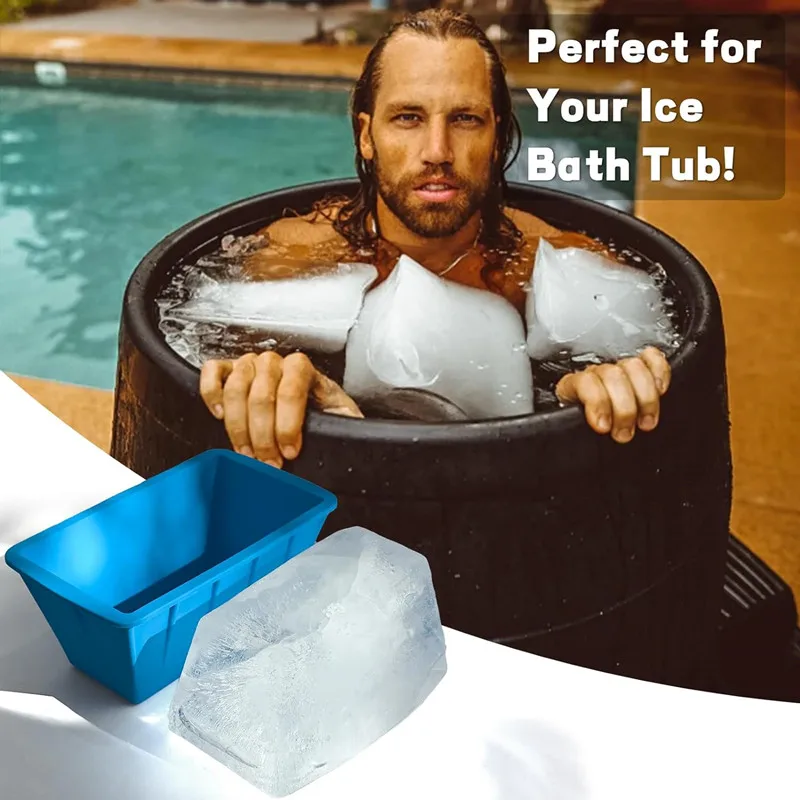 Extra Large 8LB Silicone Ice Cube Molds Reusable Giant Ice Brick Maker Food-Grade Custom Ice Cream Coolers Safe Home Use Free