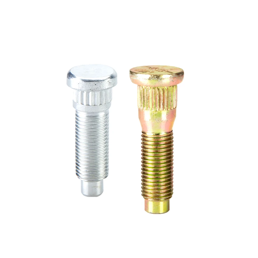 Wheelsky Popular Knurl Chromated Wheel Studs Hex Lug Bolts Nuts