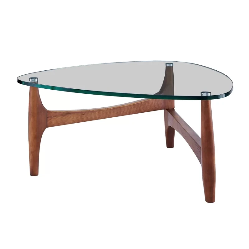 Italian Luxury Solid Wood Coffee Table Tempered Glass Console Square
